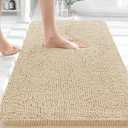 OLANLY Bathroom Rugs 36x24, Extra Soft Absorbent Chenille Bath Rugs, Rubber Backing Quick Dry, Machine Washable Bath Mats for Bathroom Floor, Tub and Shower, Home Decor Accessories, Beige