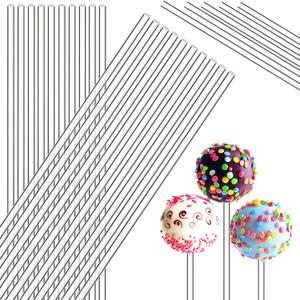 Zopeal 200 Pieces Acrylic Lollipop Sticks Cake Pops Candy Treat Sticks for Wedding Halloween Christmas Candy Cake Pops Toppers Chocolate Cookie Dessert(6 x 0.12 Inches,Clear)