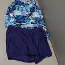 Modlily Modest Two Piece Tankini Swimsuits, Tropical Plants Print Bathing Suits, Casual Tank Top with Board Shorts, L