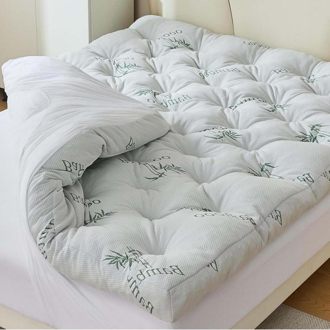 Whatsbedding Memory Foam Mattress Topper, Twin XL