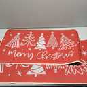 Tailus Merry Christmas Tree Red Kitchen Rugs Set of 2, Xmas Pine Trees Snowflake Floor Mats Decor, Winter Holiday Door Mat Home Decorations  17x29 and 17x47 Inches