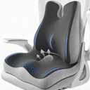 Lumbar Support Pillow for Office Chair,Seat Cushion with Back Support,Office Chair Cushion for Tailbone Pain,Sciatica and Hemorrhoid Relief (Grey)