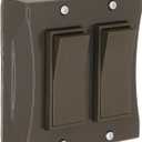 TayMac 5127-2 2-Gang Weatherproof Decorator Switch Cover, Vertical, Bronze
