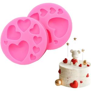 Heart Silicone Molds,2 Pieces Mixed Size Silicone Candy Molds, Heart Shape Molds for Chocolate, Cookie Decor, Pastry, Cake, Jelly, Pudding Making