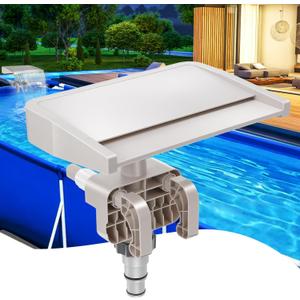 Pool Fountain, Pool Fountains for Above Ground Pools, Relaxing Waterfall Inground Swimming Pool Attachment, Water Spillway Koi Pond Waterfalls Fountains Kit Pool Cooler, Swimming Pool Accessories
