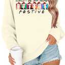 Christmas Sweatshirt Women Out Here Looking Like A Snack Shirt Farm Christmas Tree Pullover Casual Xmas Holiday Top (M)