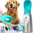 MalsiPree Leak Proof Stainless Steel Portable Dog Water Bottle - 24 oz, Blue Water Dispenser for Pets - Outdoor Dog Travel Water Bottle -