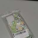 Omorro Compatible with iPhone 14 Pro Max Bling Case Luxury Glitter Rhinestone Diamond Crystal Sparkle Rose Flower Pearl Floral Soft Bumper Protective Case Cover for Women Girls Green