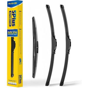 5 PLUS Wipers Replacement for Jeep Wrangler JL 2018-2023 Windshield Wiper Blades,16"+16" Windshield Wipers with 12" Rear Wiper Blade - Factory Fit & All-Season OEM Quality (Pack of 3)