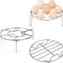 Konrisa Stainless Steel Steam Rack for Instant Pot Cooking Trivet Rack Holder Egg Steamer Basket Trivet Food Stand Air Fryer Rack for Pressure Cooker, Set of 3 (Type1)