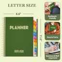 19 Months Planner, 2026 Weekly & Monthly Planner, 8.5"11" Daily Weekly Monthly Calendar Planner, June 2025-Dec 2026 Organizers with Habit Tracker for School & Office, Colored Tabs, Stickers, Pocket, Ruler Bookmark-Green