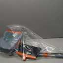 Broom and Dustpan Set for Home, Broom and Dustpan Combo for Office, Long Handle Broom with Upright Standing Dust pan, Indoor & Outdoor Sweeping (Gray & Orange)