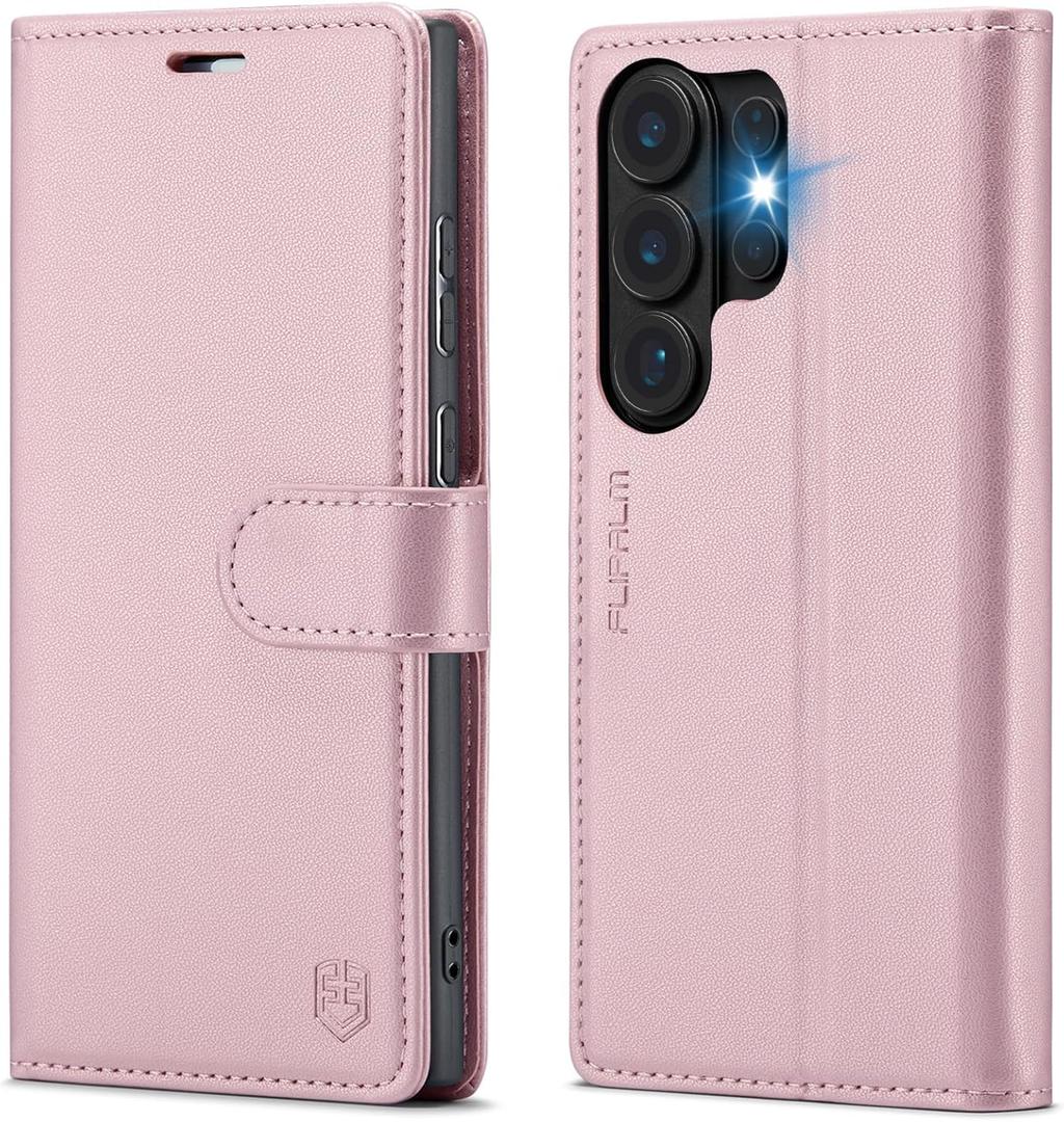 Wallet Case for Samsung Galaxy S26 Ultra 6.9", RFID Blocking Credit Card Holder, PU Leather Folio Flip Kickstand Protective Shockproof Cover for Galaxy S26 Ultra (Pink, Samsung Galaxy S26 Ultra)