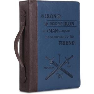 Mr. Pen- Bible Cover Case for Men, Faux Leather Bible Bags with Durable Handle & Zipper, Book Carrying Case & Protector, Bible Study Supplies Accessories, Christian Art Gifts for Men