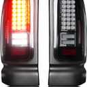 Tresound LED Tail Light for Dodge Ram 1500 1994-2001, Dodge Ram 2500 3500 1994-2002, 55055264AC 55055265AC, Rear Taillight Assembly (Chrome Housing Smoked Lens)