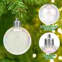 NUOBESTY 12Pcs Iridescent Ornaments Balls Clear Christmas Bulbs Plastic Fillable Ornaments Clear Christmas Balls for DIY Crafts(4cm)