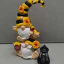 Solar Bee Garden Gnomes with LED Lantern  Waterproof Stacked Outdoor Decor for Yard, Patio  Unique Gnome Gift for Women, Mom, Grandma (Christmas Decor, Outdoor Statues) (Multicolour)