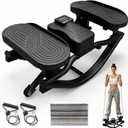 Rock Stepper, Side to Side Rock Stepper Exercise Machine, Low-Impact Balance Board with Digital Counter and Resistance Band, 330 LBS Weight Capacity for Full Body Workout Balance