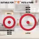 Universal Lids for Pots, Pans and Skillets Fits 7",8",9",10",11",12" Cookware, Replacement Pan Lid with Tempered Glass and Heat-Resistant Silicone Edge,Durable Frying Pan Cover