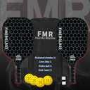 Pickleball Paddles Set of 2 with 4 Balls - USAPA Approved Fiberglass Surface, Lightweight, Non-Slip Grip - Premium Paddle Set for All Skill Levels Indoor & Outdoor (Black)