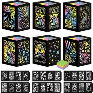 Retisee 24 Pcs Spring Easter Craft Kits with Eggs Bunnies Design DIY Tissue Paper Lantern Suncatcher for Home Party Activity Project Bulk Supplies Easter Birthday Party Gifts