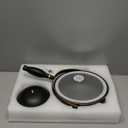 30x Magnifying Mirror with Light, Matte Black with Gold Trim, Makeup Mirror with 3 Color Lights & Brightness Adjustable, 5000mAh Rechargeable Vanity Mirror, Modern Style Side Touch + Side Charge