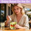 Juome Salad Pod with Dressing Container - Leakproof Salad Container for Lunch with Lid & Spoon, Reusable Salad Jar for Meal Prep & Food Storage, Suitable for Home, Outdoor Travel (Purple)