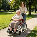 Wheelchairs for Adults, Ultra-Lightweight Transport Chair with Handbrakes, Portable Travel Wheel Chairs for Seniors, Folding Self-Propelled Transfer Wheelchairs, 18-Inch Seat Width, 220Lbs Capacity