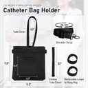 Catheter Bag Holder for Men Women with Drain Tube Cover, Adjustable Strap, Leg Foley Catheter Bag Cover, Nephrostomy Bag Holder, Urine Drainage Bag Holder for Wheelchair, Walker, Bed (Black)