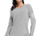 Muzniuer Womens Long Sleeve Workout Shirts-Plain Long Sleeve Tshirt for Women Yoga Sports T-Shirt Activewear with Thumb Hole (S)