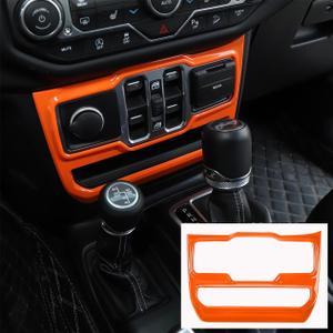 JeCar Orange Center Console Window Control Panel Trim Cover for 2018-2024 2025 Up Jeep Wrangler JL JLU Gladiator JT Interior Accessories