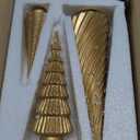 Spiral Resin Christmas Tree Decorations, 3 PCS Tabletop Small Christmas Trees for Desk Decor, Small Fake Christmas Tree, Gold Home Decor, Xmas Table Centerpieces Winter Mantel Decor (Set of 3)