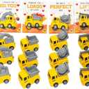 Valentines Day Gifts for Kids with Cards - 24PCS Construction Vehicles Toys Card Bulk - Kids School Party Favor, Classroom Exchange Prizes, Boys Girls Age 3+