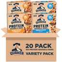 Quaker Protein Granola Bars, 2 Flavor Variety Pack, 10g Protein, 1.41 oz Bars, 20ct, Best By: 09/08/2025