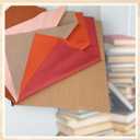 Book Binding Cloth Kit, Includes 12''x16'' Bookcover Cloth Fabric 24 Decorative Corners 3 Iron on Vinyl Sheets Bone Folder Tools, Backing Paper,for Old Book DIY Craft Supplies(Rust Color)