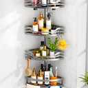 HAMITOR Shower Caddy Tension Pole 4-Tier Rustproof Bathroom Corner Shelf for Renters - 47-121inches Adjustable Bathtub Organizer with Soap Holder-large capacity rack for Shampoo Storage Home Accessory (Silver)