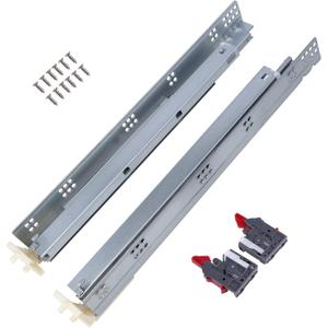 Gobrico Undermount Drawer Slides Bottom Mount Soft Close Drawer Slides 18 inch Full Extension Concealed Drawer Glides with Mounting Clips Bracksets 1Pair (2Pieces)