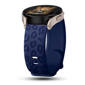 Getino Leopard Engraved Bands Compatible with Samsung Galaxy Watch 7 6 5 4 Band 40mm 44mm Band, Samsung Watch 6 Classic 43mm 47mm, Galaxy 5 Pro 45mm, 4 Classic 42mm 46mm, 20mm Watch Strap for Women 2 Pack