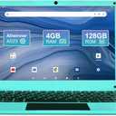 Mini Laptop Computer, 10.1 inch Android 13, 4GB RAM, 128GB Storage, HD IPS Display, 1280x800 Pixel, Portable Netbook with Allwinner A523 CPU Black (Blue)