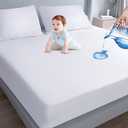 Moonsea Waterproof Mattress Protector Twin Extra Long (XL),Mattress Cover, Smooth Top Mattress Protector for Kids, Breathable Skin Friendly and Noiseless Fitted Sheet,Polyester, 2 pack