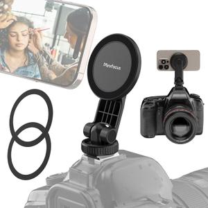 MINIFOCUS Magnetic Phone Tripod Mount for Magsafe, Hot Shoe Camera Adapter with 1/4" Threaded, Cold Shoe Phone Holder for Camera, Compatible with iPhone 17/16/15/14/13 Series