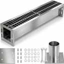 304 Stainless Steel Channel Drain Kit, 39.4 Inch Trench Drain System