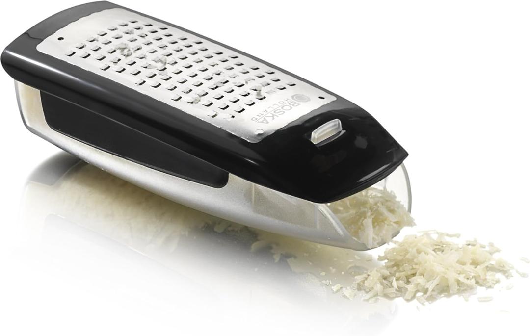 Boska Easy Grater/Table Grater/Dishwasher Safe/Silver/Black / 16,5 x 7 x 4,5 cm
