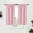 BGment Baby Pink Room Darkening Curtains 45 Inches Long for Short Window - Small Thermal Insulated with Rod Pocket Privacy for Cafe Kithchen Bathroom Girl Bedroom, 34 x 45 Inch, 2 Panels