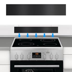 Mineye 11NBBKGDDS Self-Adhesive Front Control Range Stainless Steel Backguard, 29.75"× 4.75" Stainless Steel Backsplash Guard for Most Brands of Stove, Black