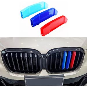 Tricolored Grille Insert Trims Compatible with BMW X3 2022 2023 2024 2025 Accessories for w/Standard Kidney Grille (Not for 2022 X3 M40i)