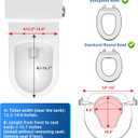 Raised Toilet Seat with Lid for Elderly, 6" High Toilet Seat for Elongated or Standard Commode, Raised Toilet Seat for Seniors, Handicap Toilet Seat Riser with Cover