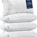 Nuzzle Neck Pillow Adjustable King Size Set of 4,Soft Luxury Hotel Feel | Bed Pillows King Size Set of 4 with Adjustable Height & Firm Feel for Side, Back and Stomach Sleepers–Gift for Women & Men