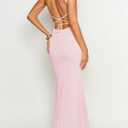 Women's Sexy Bodycon Mesh Backless Maxi Dress Sleeveless Square Neck Wedding Guest Cocktail Party Long Dresses (Pink), XS