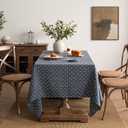 MIULEE Navy Blue Linen Table Cloth Rectangle Tablecloth Waterproof Spillproof Cross-Star Textured Table Cloth, Decorative Rustic Farmhouse Style for Dining/Party/Buffet/Wedding,60x102 Inch